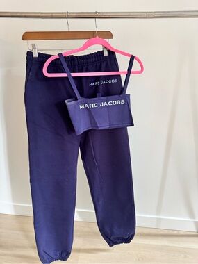Marc Jacobs Navy Logo Lounge Bralette & Joggers Set